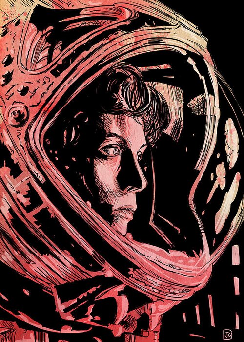 Sigourney Weaver in Alien  Original Acrylic Painting
